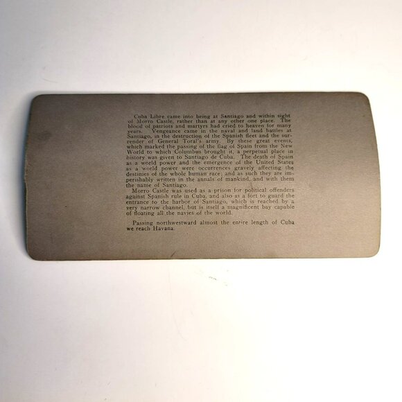 Stereoscope Photo Card El Morrow from Shore of Havana, Cuba Keystone View LI12 - Picture 4 of 5